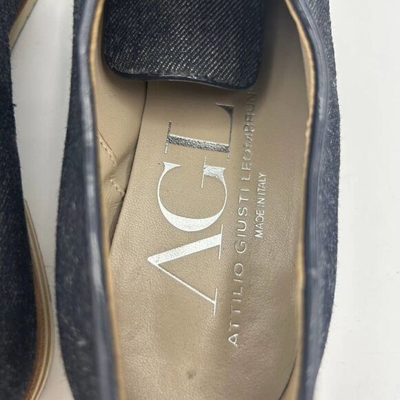 Attilio Giusti Leombruni 38 / US 7.5 Chambray Oxfords Shoes Flats - Picture 9 of 11